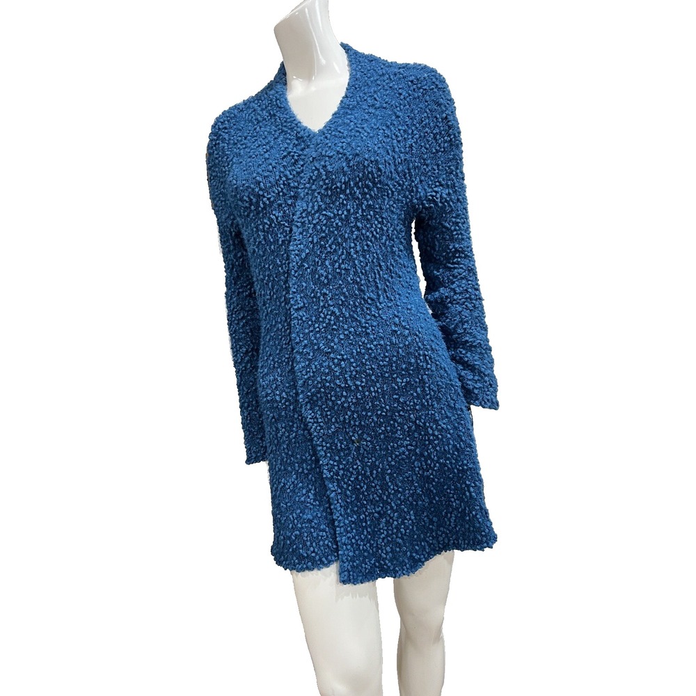 Calvin Klein Jeans Nubby-Knit Open-Front Cardigan Blue Small
